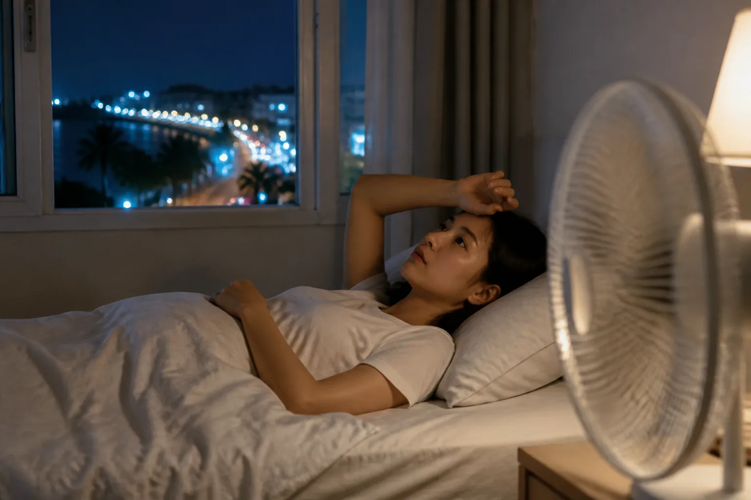 열대야 속 제주 해안과 밤더위를 식히는 시민들