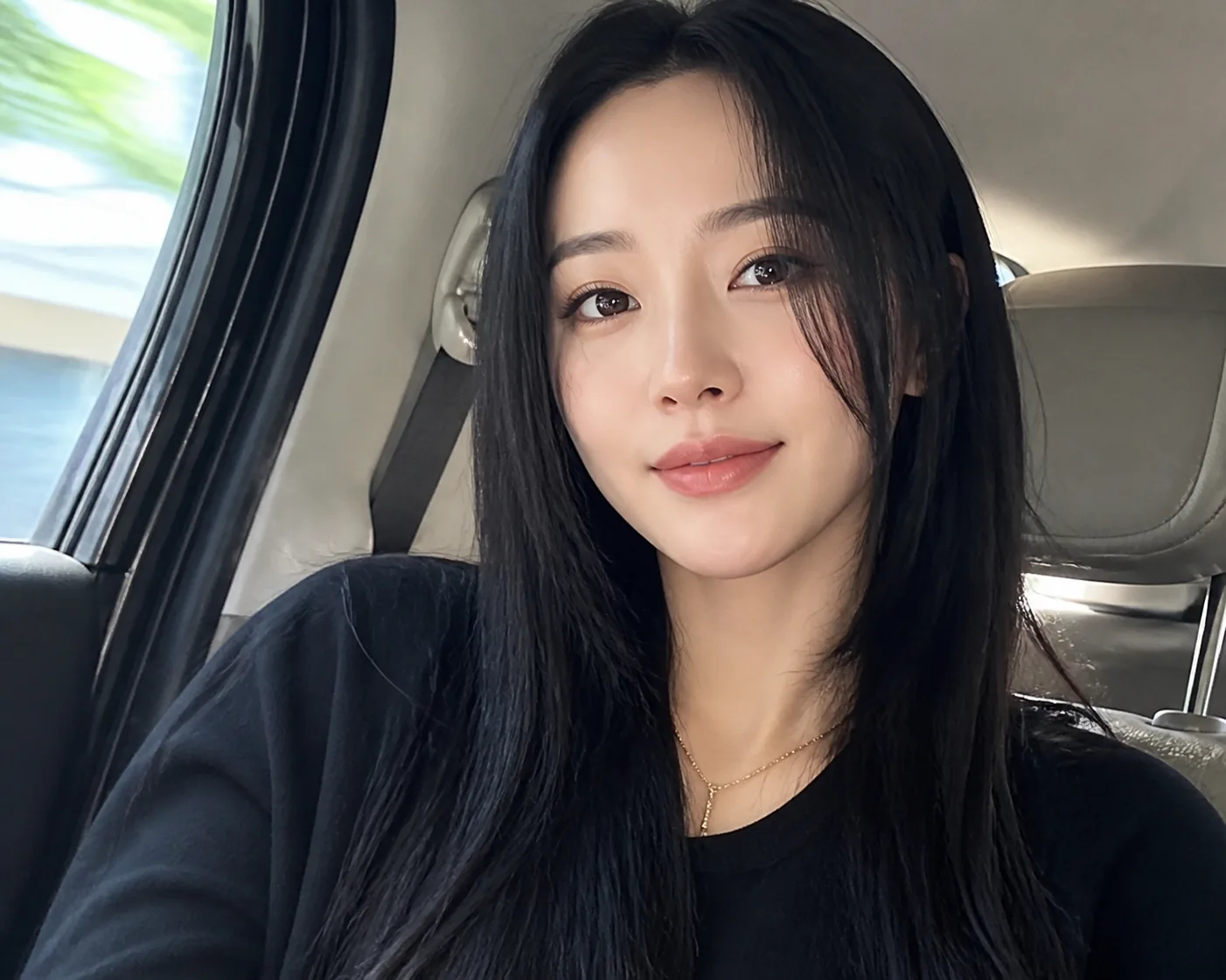 차량 안에서 팬들에게 일상을 공유하는 배우를 표현한 이미지