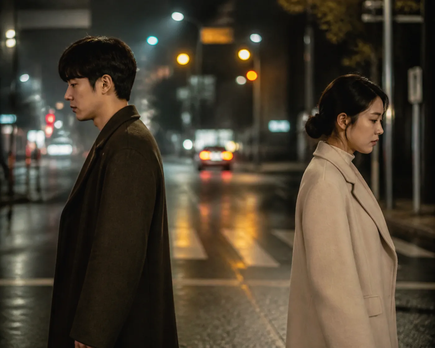 서로 멀어진 장기 연인의 모습을 표현한 이미지