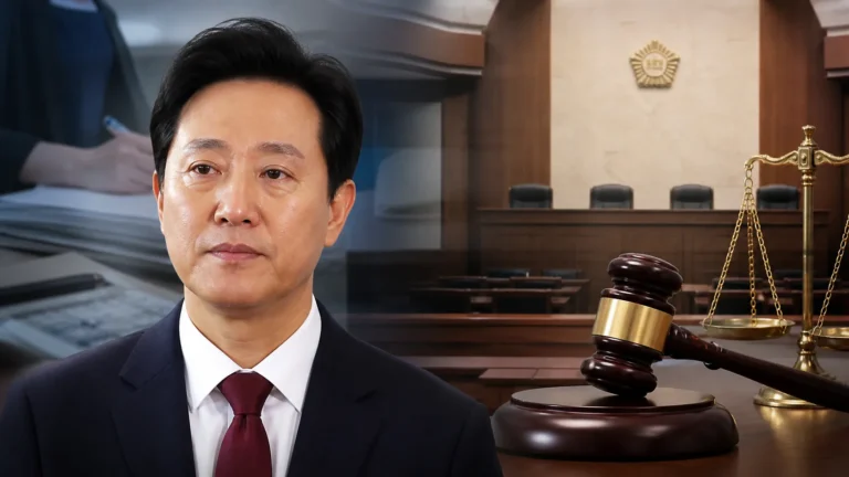 서울고등법원에 정치자금 사건 항소이유서를 제출하는 장면