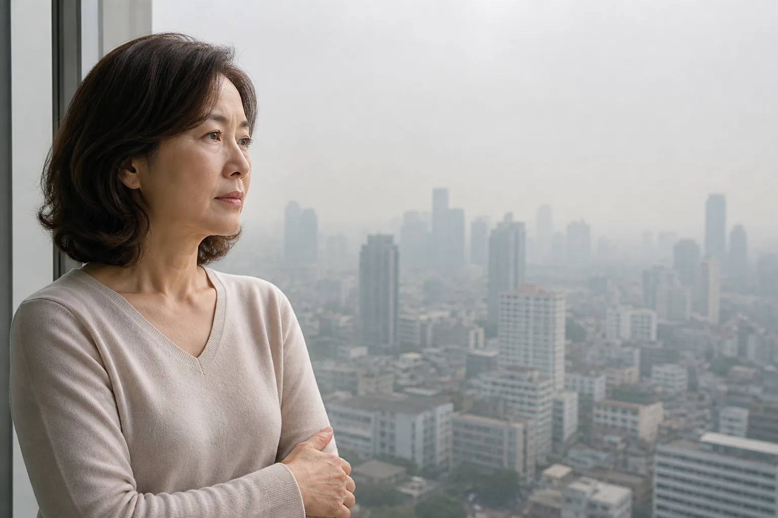 대기오염 노출과 혈중 LDL 콜레스테롤 변화를 분석하는 연구 장면
