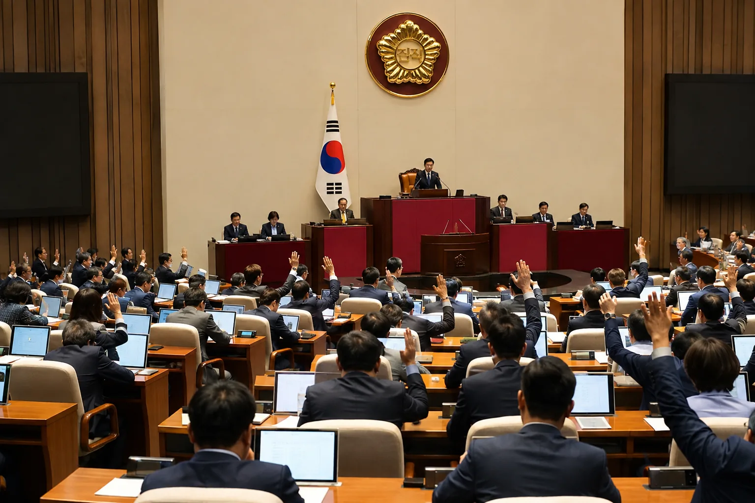 성장 투자와 재정 건전성 자료를 비교하는 정책 담당자들