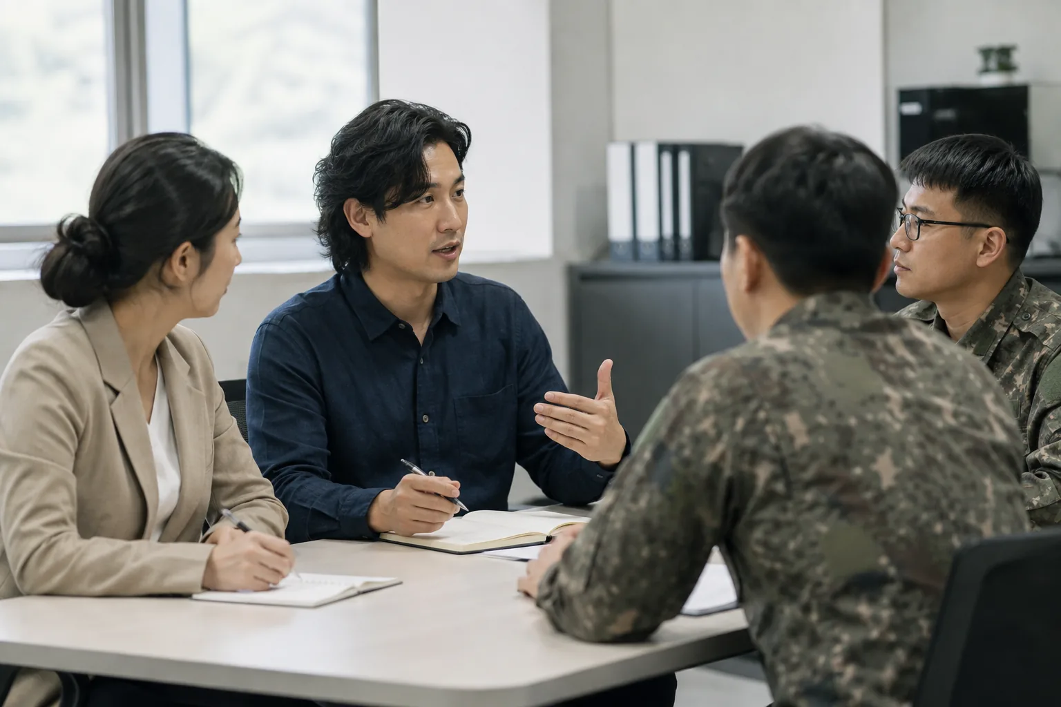각 군이 새로운 군무원 복무 지침을 검토하는 회의