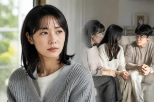 가족에게 독립을 선언하고 새 출발을 준비하는 여성 드라마 장면 이미지