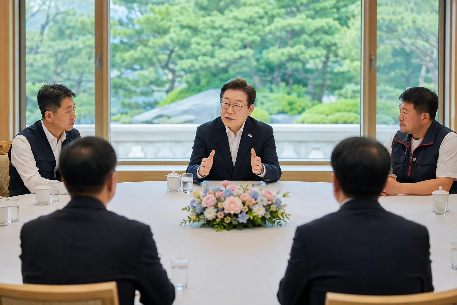 노동시간과 메가특구 정책을 논의하는 노사정 회의 이미지