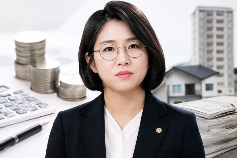 국회 인사청문 자료와 재산신고 문서를 검토하는 장면을 표현한 이미지