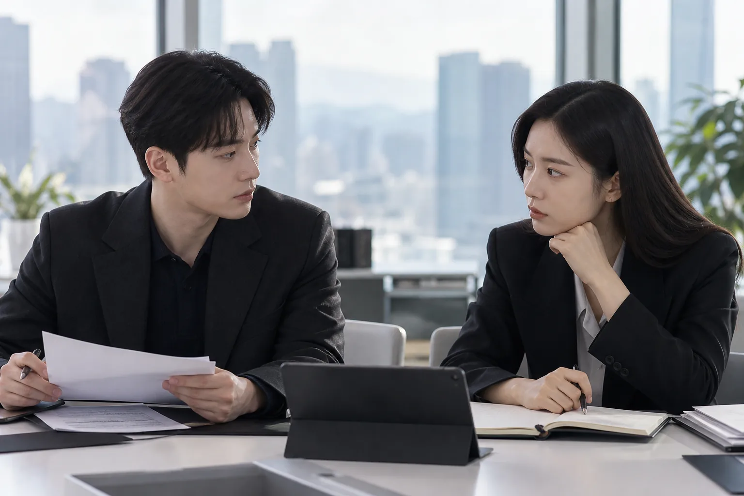 10년 연애를 끝낸 두 사람이 비즈니스 커플 명찰을 달고 마주한 모습
