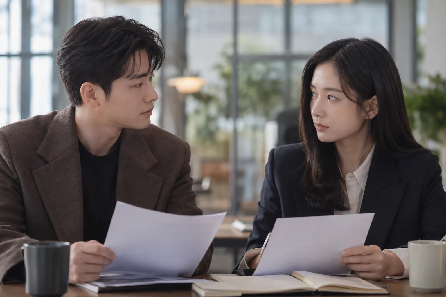 옛 연인이 커플 퀴즈를 풀며 서로의 기억을 확인하는 모습