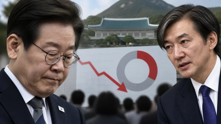 이 대통령 지지율 33.8%...조국 "문조털래유 쳐낸 결과" 관련 정치 뉴스 대표 이미지