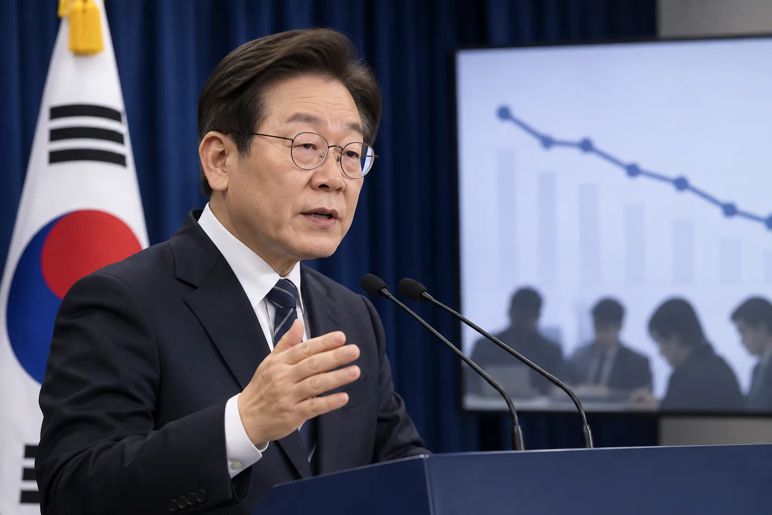 이 대통령 지지율 33.8%...조국 "문조털래유 쳐낸 결과" 핵심 내용을 시각화한 이미지