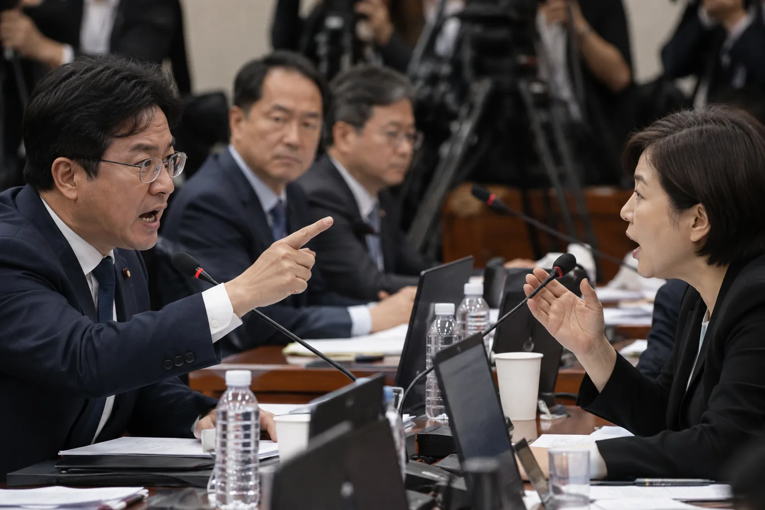"악마" "뭐라고 했어!"…청문회 시작부터 '난타전' 핵심 내용을 시각화한 이미지