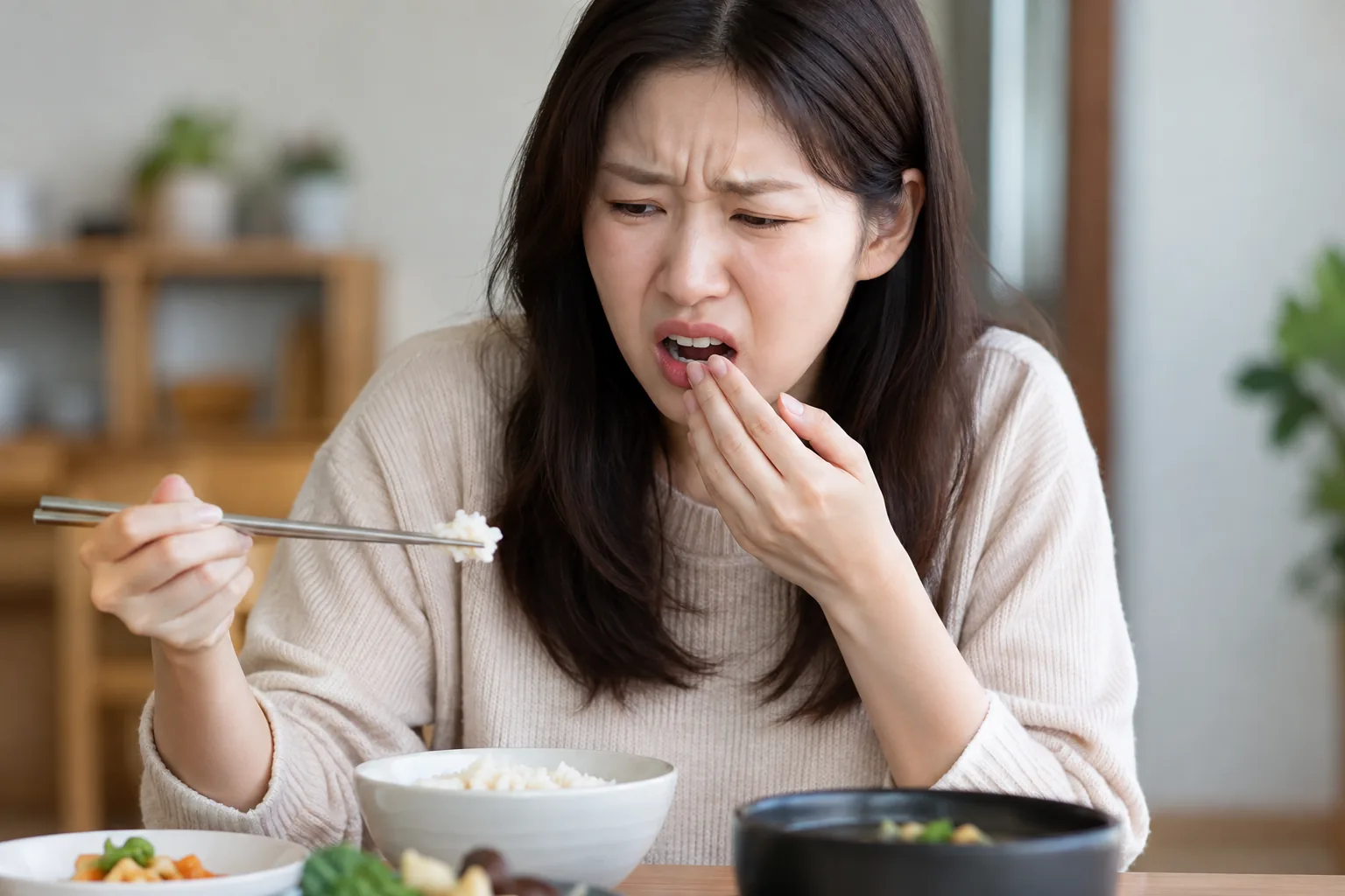 밥 먹다 갑자기 "악!"…돌 씹었다며 "뭘 줘야 가지" 핵심 내용을 시각화한 이미지