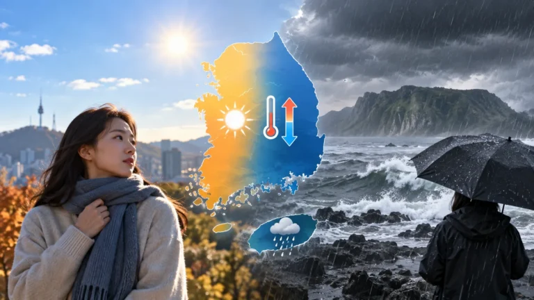 전국 일교차 최대 15도…제주 최대 80㎜ 이상 비 소식 관련 사회 뉴스 대표 이미지