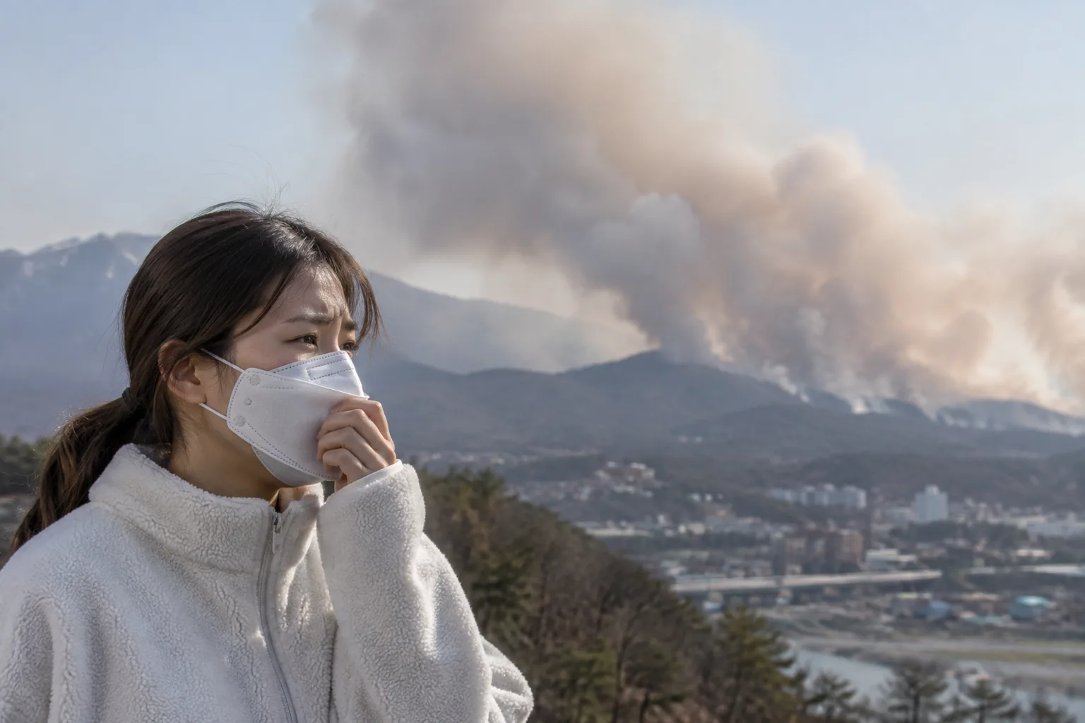 [건강포커스] "산불 연기 초미세먼지, 다른 오염원 PM2.5보다 더 해로워" 배경과 파장을 설명하는 이미지