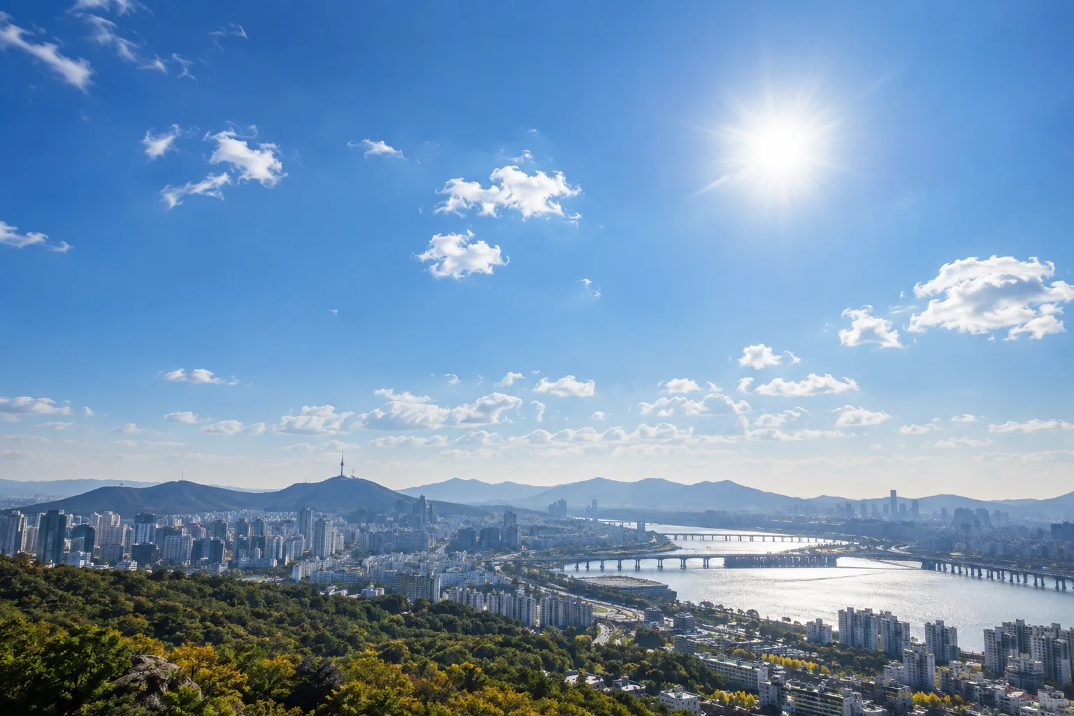 전국 맑고 쾌청한 일요일…일교차 큰 날씨 건강 유의 핵심 내용을 시각화한 이미지