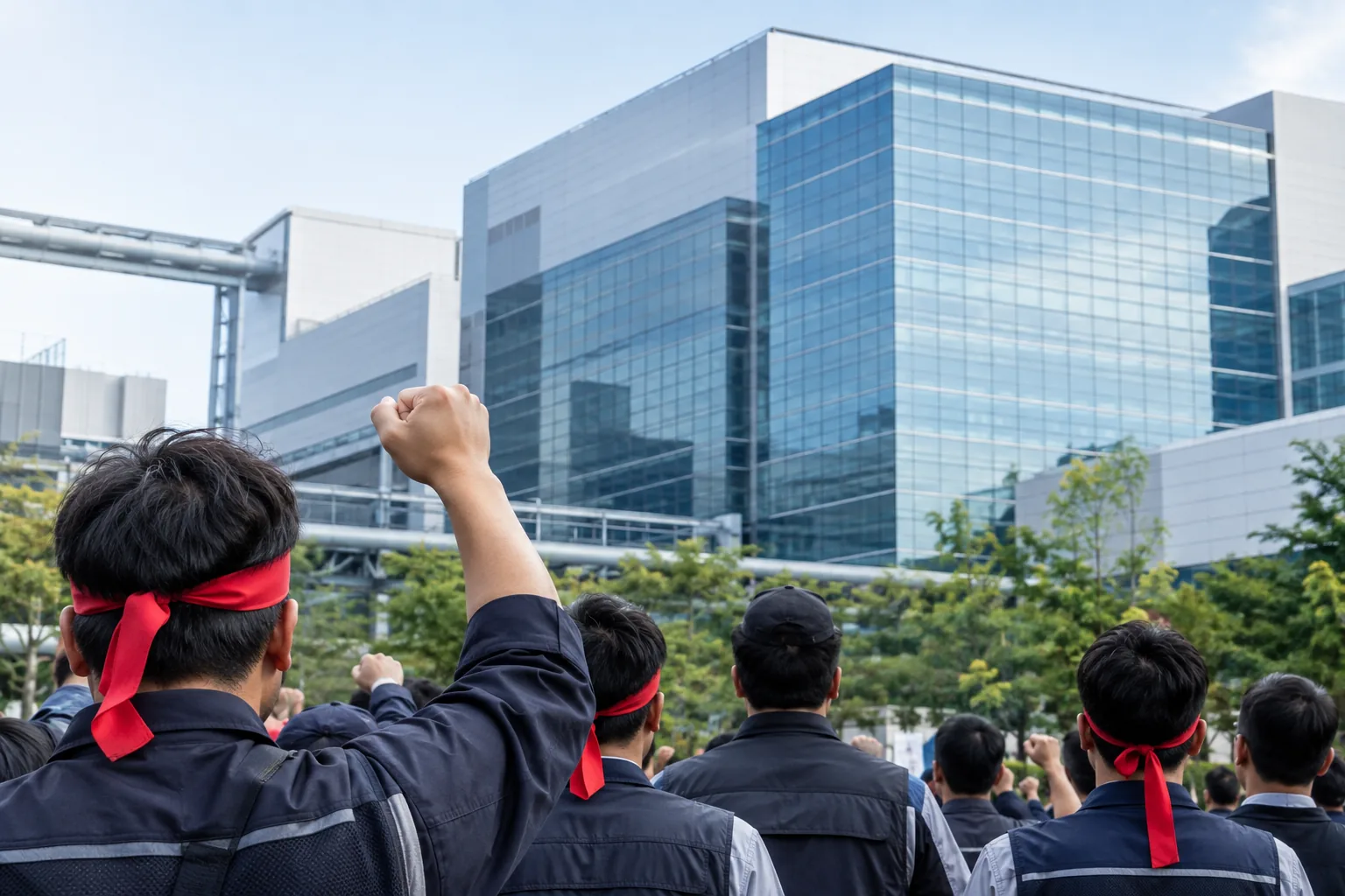 삼성전자 노조, 반도체-非반도체 쪼개지고…노조 내홍까지 격화 핵심 내용을 시각화한 이미지