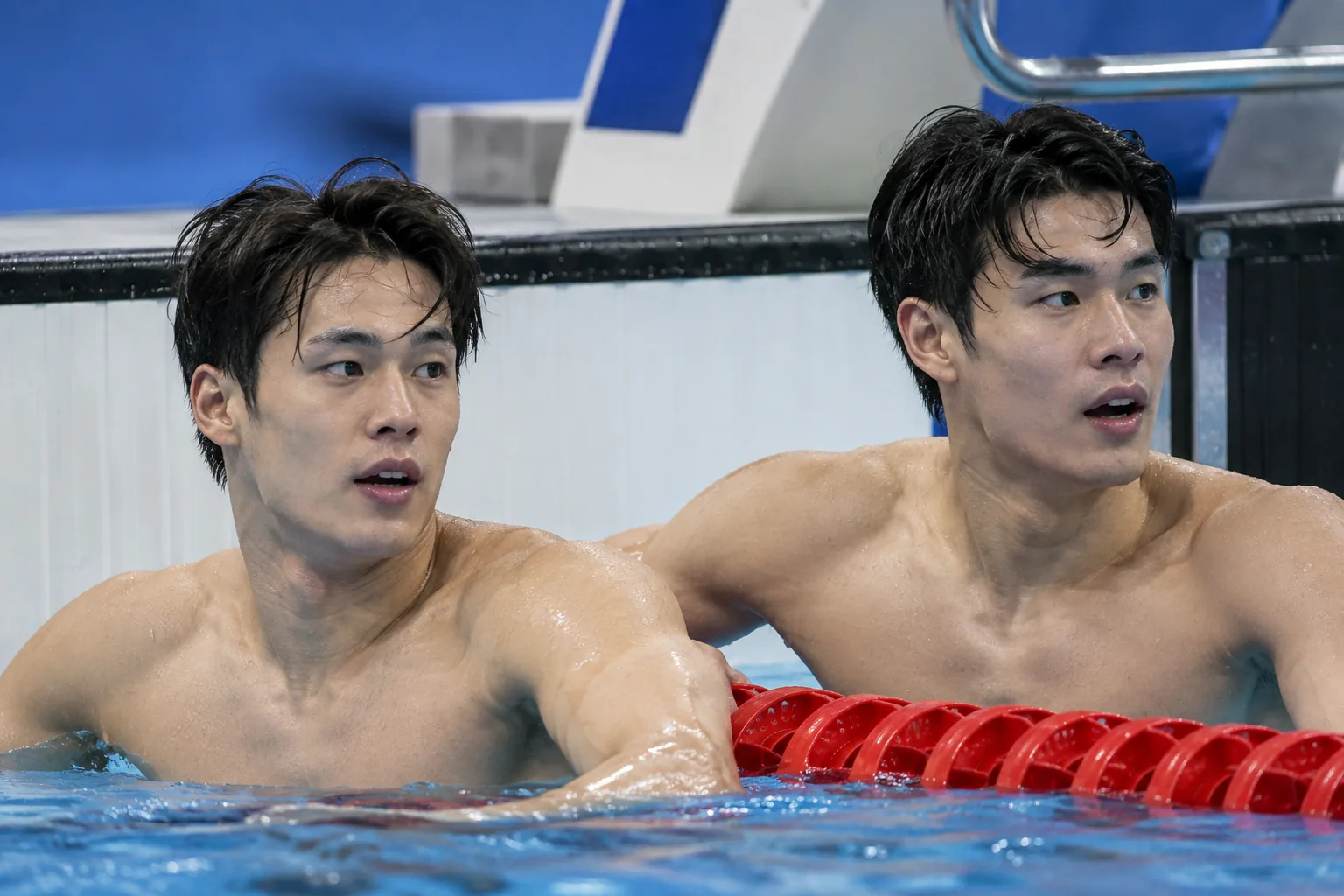 [아시안게임] 김영범·황선우, 남자 자유형 100ｍ 은·동…판잔러 2연패 핵심 내용을 시각화한 이미지