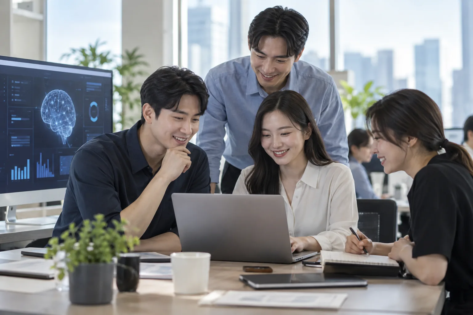 AI 쓰는 직장인 10명 중 6명 “일자리 안 줄어* 핵심 내용을 시각화한 이미지