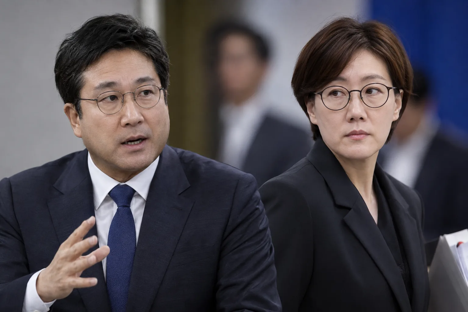 정광재 "세간 인식, 김현지 최고 인사권자"…서용주 "정무적 결정, 거취 고민을…" 핵심 내용을 시각화한 이미지