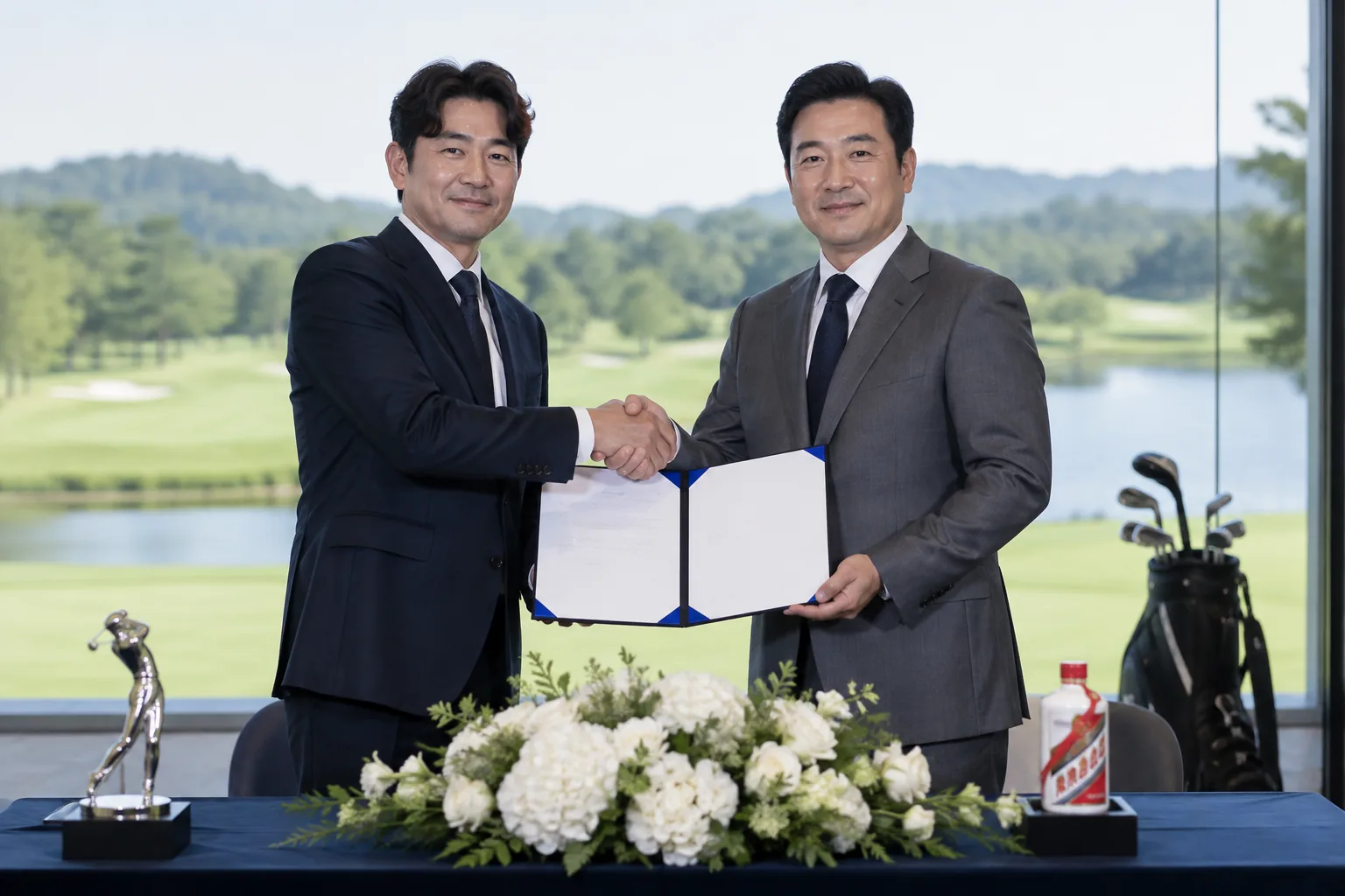KPGA, 더에이치큐와 스폰서십 체결…마오타이 공식 주류 선정 핵심 내용을 시각화한 이미지