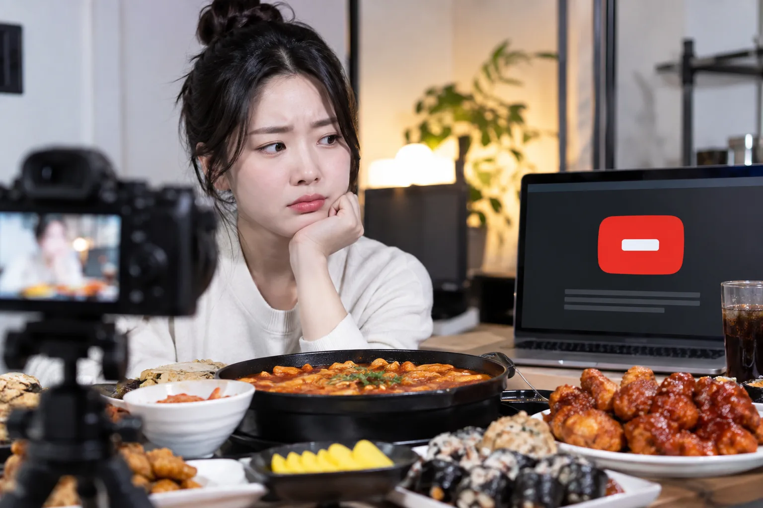 빨간불 켜진 K 먹방, 유튜브 제동에 ‘체질 개선’ 들어가나 배경과 파장을 설명하는 이미지
