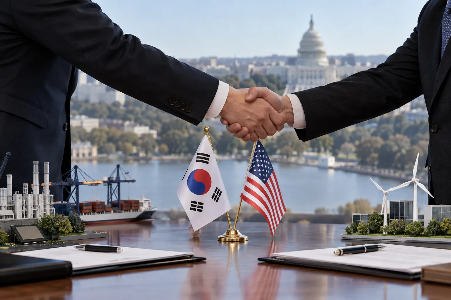 대미투자, 연 200억 달러·누적 투자 2000억 달러 넘게 투자 않기로 핵심 내용을 시각화한 이미지